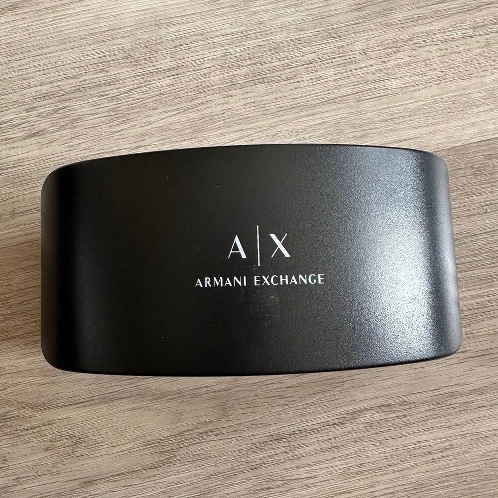 Armani Exchange Black Hard Sunglasses Case with Dust Bag Curved Shield